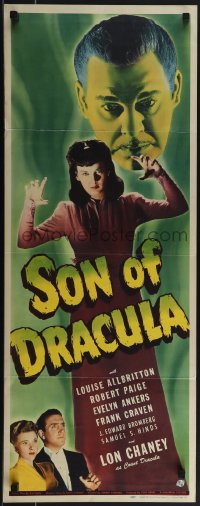 5g0130 SON OF DRACULA insert 1943 Lon Chaney Jr. as Count Alucard in Universal horror, ultra rare!