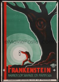 5g0575 FRANKENSTEIN Swedish 1932 completely different art not used on other posters, ultra rare!