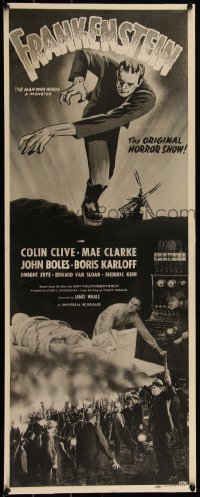 5h0004 FRANKENSTEIN insert R1947 best art of Boris Karloff as the monster, different & ultra rare!
