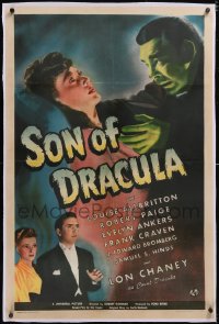 5h0512 SON OF DRACULA linen 1sh 1943 vampire Lon Chaney Jr. menacing girl, Universal horror, rare!