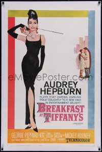 5p0677 BREAKFAST AT TIFFANY'S linen 1sh 1961 classic McGinnis art of sexy elegant Audrey Hepburn!