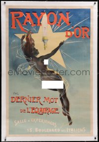 5p0353 RAYON D'OR linen 32x47 French advertising poster 1890s de Paleologu art of nude woman, rare!