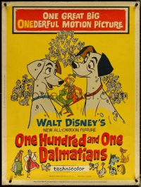 5w0013 ONE HUNDRED & ONE DALMATIANS 30x40 1961 most classic Walt Disney canine family cartoon!