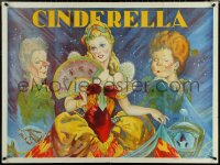 5w0042 CINDERELLA stage play British quad 1930s beautiful art with her wicked step-sisters!