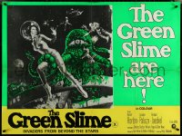 5w0045 GREEN SLIME British quad 1969 cheesy sci-fi movie, sexy astronaut & monster, ultra rare!