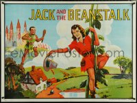 5w0046 JACK & THE BEANSTALK stage play British quad 1930s artwork of female Jack & giant!