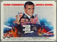 5w0048 NEVER SAY NEVER AGAIN British quad 1983 art of Sean Connery as James Bond 007 by Obrero!