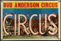5w0061 BUD ANDERSON CIRCUS 28x42 circus poster 1938 Hoban artwork of animals & more, ultra rare!