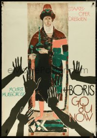 5w0059 BORIS GODUNOV 32x45 East German stage poster 1967 the opera by Modest Mussorgsky!