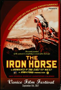 5w0075 IRON HORSE 27x40 film festival poster R2007 John Ford, art of train & Native American Indian!