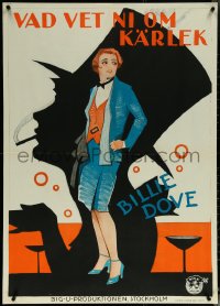 5w0007 SENSATION SEEKERS Swedish 1928 smoking silhouette and full-length Billie Dove, ultra rare!
