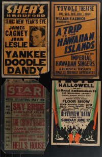 5x0062 LOT OF 4 UNFOLDED LOCAL THEATER WINDOW CARDS 1930s-1940s James Cagney in Yankee Doodle Dandy