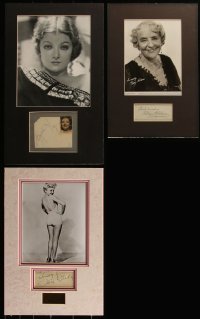 5x0004 LOT OF 3 SIGNED MATTE DISPLAYS 1930s-1940s Myrna Loy, Bety Grable, May Robson!