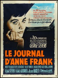6f0036 DIARY OF ANNE FRANK style A French 1p 1959 Grinsson art of Millie Perkins as WWII Jewish girl!