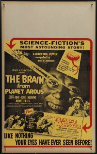 6f0068 BRAIN FROM PLANET AROUS/TEENAGE MONSTER Benton WC 1957 wacky monster with rays from eyes!