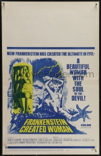 6f0078 FRANKENSTEIN CREATED WOMAN WC 1967 Peter Cushing, Susan Denberg had the soul of the Devil!