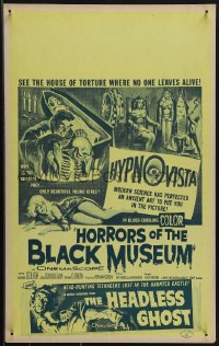 6f0083 HORRORS OF THE BLACK MUSEUM/HEADLESS GHOST Benton WC 1959 where no one leaves alive, rare!