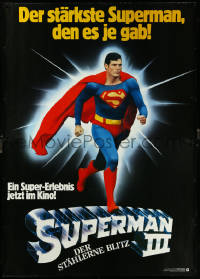 6g0036 SUPERMAN III German 2p R1980s cool different full-length art of Christopher Reeve!
