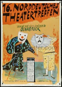 6g0040 16 NORDDEUTSCHES THEATERTREFFEN 33x47 German stage poster 1989 actors with theater masks!