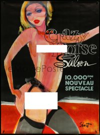 6g0053 CRAZY HORSE 46x63 French special poster 1989 Shart art of naked cabaret dancer, ultra rare!