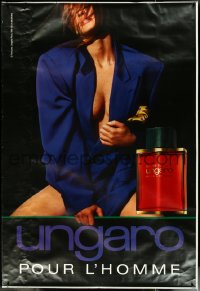 6g0047 EMANUEL UNGARO DS 47x69 French advertising poster 1991 incredibly sexy woman covering chest!
