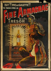 6g0048 FINE ARMAGNAC 40x55 French advertising poster 1910s 2 thieves breaking into safe, ultra rare!