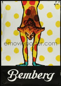 6g0003 J.P. BEMBERG 38x54 Italian advertising poster 1950s clown doing handstand by Rene Gruau!