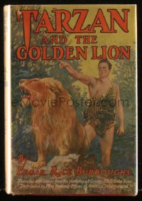 6h0065 TARZAN & THE GOLDEN LION signed Grosset & Dunlap hardcover book 1927 by James Pierce, rare!