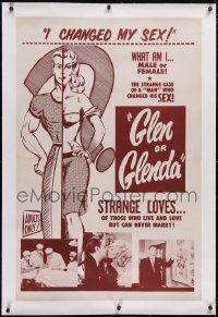 6h0841 GLEN OR GLENDA linen 1sh 1953 Ed Wood classic about those who can never marry, ultra rare!