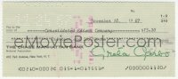 6h0009 GRETA GARBO signed canceled check 1967 paying $13.20 to the Consolidated Edison Company!