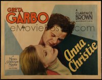 6h0174 ANNA CHRISTIE 1/2sh 1930 Greta Garbo in her first sound movie w/Charles Bickford, ultra rare!