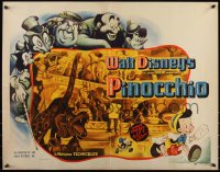 6h0269 PINOCCHIO 1/2sh 1940 Walt Disney classic cartoon, great different toy shop art, ultra rare!