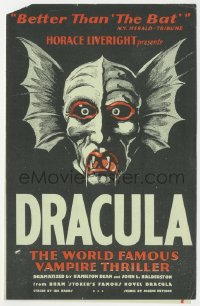 6h0015 DRACULA stage play herald 1928 vampire Bela Lugosi billed & pictured four times, ultra rare!