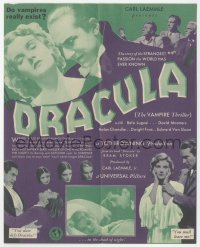 6h0018 DRACULA 3x7 herald 1931 Tod Browning, Bela Lugosi, do vampires really exist, great images!