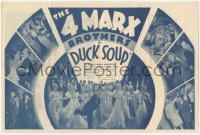 6h0019 DUCK SOUP herald 1933 Four Marx Brothers, Groucho, Chico, Harpo & Zeppo, deco & ultra rare!