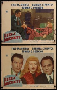 6h0129 DOUBLE INDEMNITY 8 LCs 1944 Billy Wilder, Fred MacMurray, Barbara Stanwyck, rare complete set!