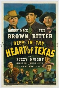 t357 DEEP IN THE HEART OF TEXAS linen one-sheet movie poster '42 Mack Brown