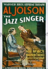 1001 JAZZ SINGER linenbacked one-sheet movie poster '27 Al Jolson, first talkie!