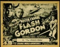 #161 FLASH GORDON Chap 10 title lobby card '36 Buster Crabbe serial!!