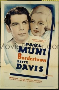 1516 BORDERTOWN one-sheet movie poster R37 Paul Muni & Bette Davis!