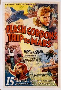 669 FLASH GORDON'S TRIP TO MARS linen, signed by Buster Crabbe 1sheet