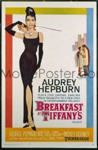 VHP7 468 BREAKFAST AT TIFFANY'S one-sheet movie poster '61 Audrey Hepburn