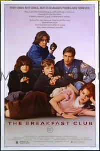 #414 BREAKFAST CLUB one-sheet movie poster '85 John Hughes, cult classic!!