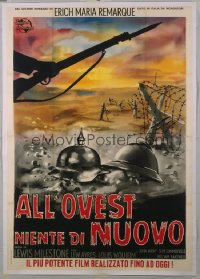 ALL QUIET ON THE WESTERN FRONT Italian 2p R60s Lewis Milestone WWI classic, different art!