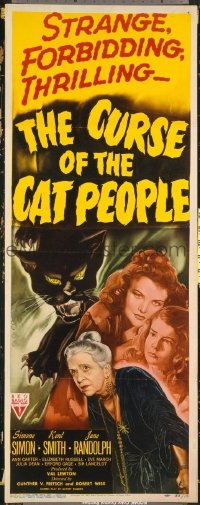 #111 CURSE OF THE CAT PEOPLE insert movie poster '44 Simone Simon!