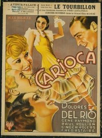 #197 FLYING DOWN TO RIO linen 1st Belgian release movie poster '36!