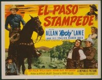 t276 EL PASO STAMPEDE 8 movie lobby cards '53 Rocky Lane & Black Jack!