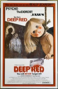 #382 DEEP RED one-sheet movie poster '75 Dario Argento, wild creepy image!!