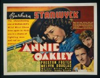 VHP7 048 ANNIE OAKLEY half-sheet movie poster '35 Barbara Stanwyck, Foster