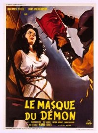 #346 BLACK SUNDAY linen French movie poster '61 terrifying image!!